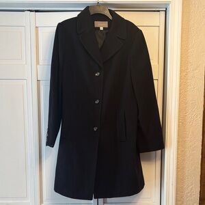 Black Wool Single Breasted Coat